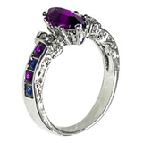 Anillo De Compromiso De Boda Mystic Topaz Para Mujer, Tallas