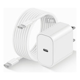 Cargador 20w Carga Rapida Tipo C Para iPhone 15 + Cable 1m