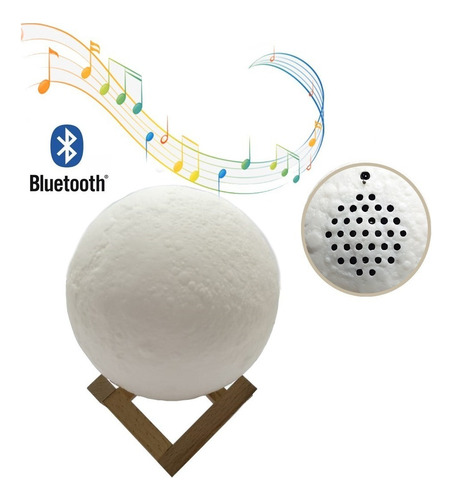 Lámpara Luna Parlante 15cm Bluetooth