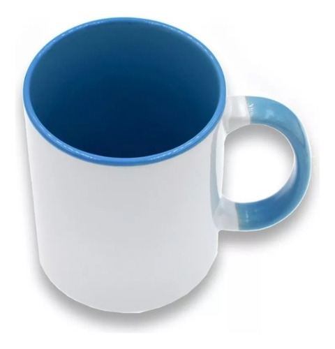 Taza Blanca 11oz Tlp Asa Y Fondo De Color Interno Sublimar24 Color Azul Claro