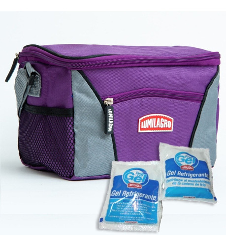 Bolso Térmico Vianda + 2 Geles Refrigerantes Lumilagro 5lts