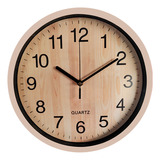 Reloj Análogo De Pared Diseño Madera 30 Centímetros
