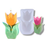 Molde De Silicón Flor Tulipán 3d Para Jabón Velas