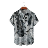 Camisa Hawaiana Unisex De Pintura Artística Y Musical, Camis