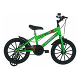 Bicicleta Mormaii Infantil Aro16 Top Lip V-brake Com Rodinha Cor Verde