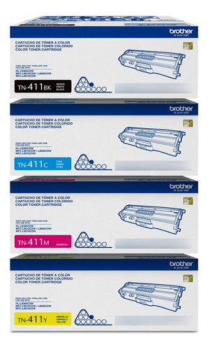 Pack 4 Toner Original Brother Tn-411 Bcmy Hl-l8360 Mfc-l8900