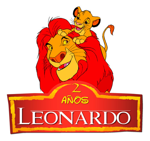 Logo Digital El Rey León Personalizado Con Nombre