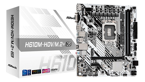 Placa Madre Asrock H610m-hdv/m.2+ D5 Color Blanca