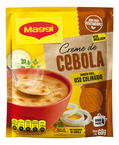 Sopa Creme Instantânea Maggi Creme Cebola Em Pacote 68 G