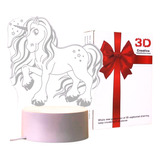 Lámpara 3d Diseño Unicornio Decoración Creativa Atractiva