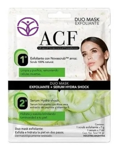 Acf Duo Mask Exfoliante + Serum Hydra Shock Hidratacion 7ml