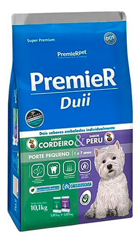 Ração Premier Duii Cão Adulto Pequeno Cordeiro Peru 10,1kg