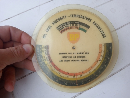 Antigua Calculadora De Temperatura De Aceite Combustible Bp