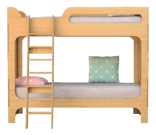 Cama Cucheta Roble Montessori Color Alta Doble Escandinava