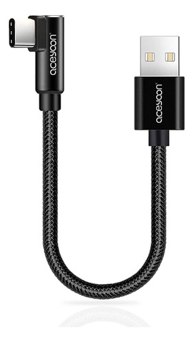 Aceyoon Cable Usb C Corto De 7.9 In/0.6 Pies, Trenzado De 90