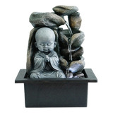 Fuente De Agua Mediana Buda Bebe Cascada Piedras 25cm Tm Ct