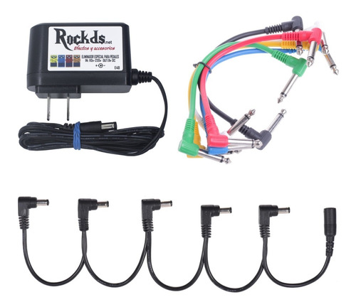 Eliminador Rockds + Daisy Chain 5 Pedales + 4 Cables Parcheo
