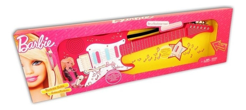 Guitarra Rockstar Barbie Sonata Ref.bc-1925 Sonidos Reales Color Rosado Orientación De La Mano Diestro