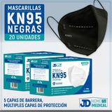 Mascarillas Kn95 5 Capas 10 Un, 2 Cajas (20un) Negro