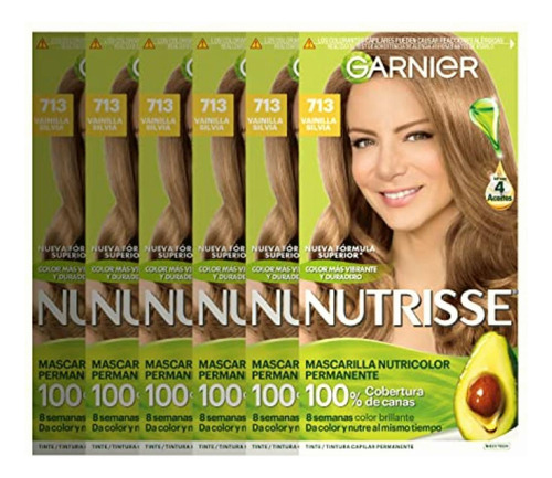 Paquete De 6 Tintes Garnier Nutrisse Tono 713 Vainilla