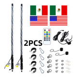 Antenas Led Para Rzr 2pcs Impermeable Rgb 4tf Con Remoto