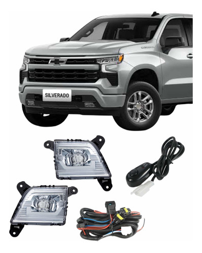 Kit Faros Niebla Silverado 2019 2020 2021 2022 Led C/switch