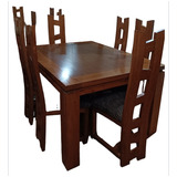 Comedor Cuadrado 6 Sillas Maderas Nobles 