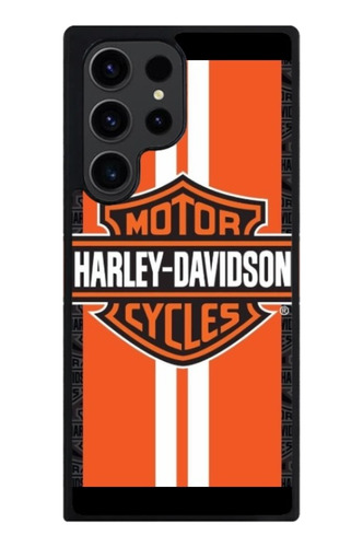 Funda Protector Para Samsung Harley Davidson Logo Naranja  