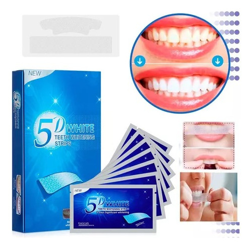 Tiras Gel Blanqueador Dental 5d White 7 Pares Parche Dientes