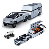 . Tesla Cybertruck Remolque Caravana Kit Miniatura Metal 1