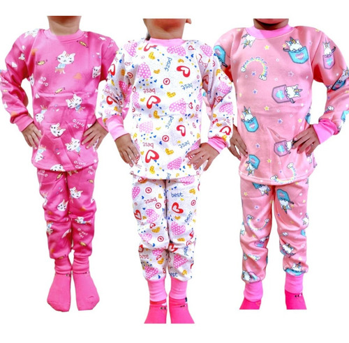Pijama Para Niñas Invierno Con Polar 2 Piezas