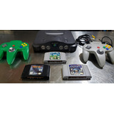 Nintendo 64 + 3 Juegos,2 Joysting Y Sus Cables.listo Y Jugar