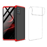 Carcasa Para Samsung A71 Antigolpe Gkk + Lamina De Hidrogel Color Rojo/negro