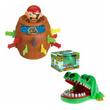 Brinquedo Infantil 2 Jogos Crocodilo E Pula Pirata