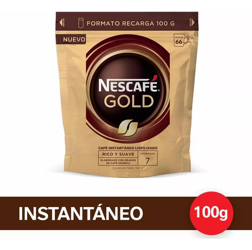 Cafe Nescafe Gold Instantaneo Repuesto 100g Sin Azucar