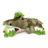 Muiteiur Cocodrilo De Peluche De Cocodrilo Con 3 Cocodrilos