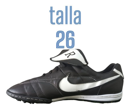 Tenis Suela Turf Mod. R10 Piel Negro Talla 26