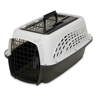 Transportadora Perro Gatos Kennel Petmate 4.5 Kg Blanca Café | Meses sin interés