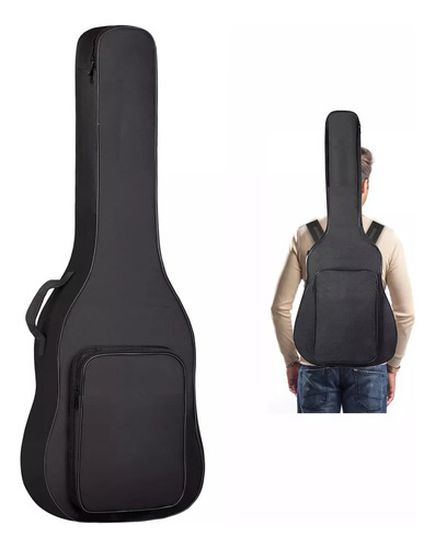 Capa Violao Folk Acolchoada Bag Impermeável Sonata Ka5 Cor Preto