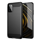 Funda Carbono Antishock Para Xiaomi Poco M3 Pro + Vidrio 9d