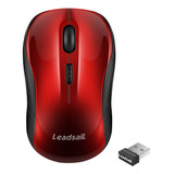 Mouse Leadsail Inalambrico Silencioso/rojo