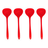 Kit 4 Conchas Silicone Feijão Sopa Cozinha Utensilios Cor Vermelho