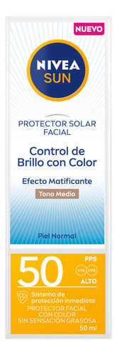 Protector Solar Niveasun Control Brillo Tonomedio Fps50 50ml