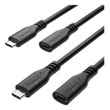 Fasgear Paquete De 2 Cables De Extensin Usb C De 1.6 Pies, 1