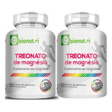 2x Magnesio Treonato Puro 500mg Foco Memoria 240cap 4 Meses Sabor Sem Sabor