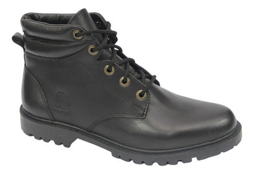 Bota Coturno Preto Casual Masculino Couro Legítimo Punk Rock