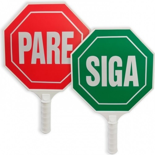 Aviso Pare-siga 30 Cms Reflectivo Paleta Señalizacion Vial