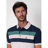 Camisa Polo Aleatory Listrada Full Cinza