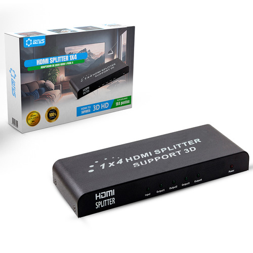 Splitter Conversor Divisor Hdmi 1x4 Full Hd 4k 3d Lt-668