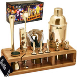 Juego De Coctelera Set De Bartender Calidad Dorado Barillio